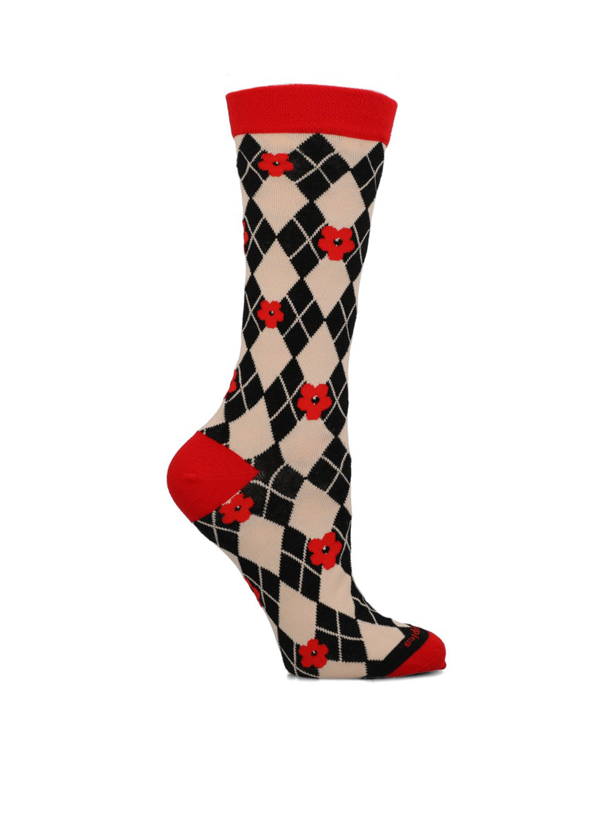 Calcetin Algodón Mujer C Cuff Rombo Rojo Hush Puppies