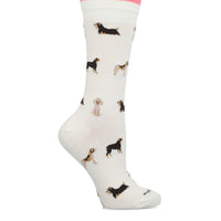 Calcetin Algodón Mujer Cuff Multidog Beige Hush Puppies