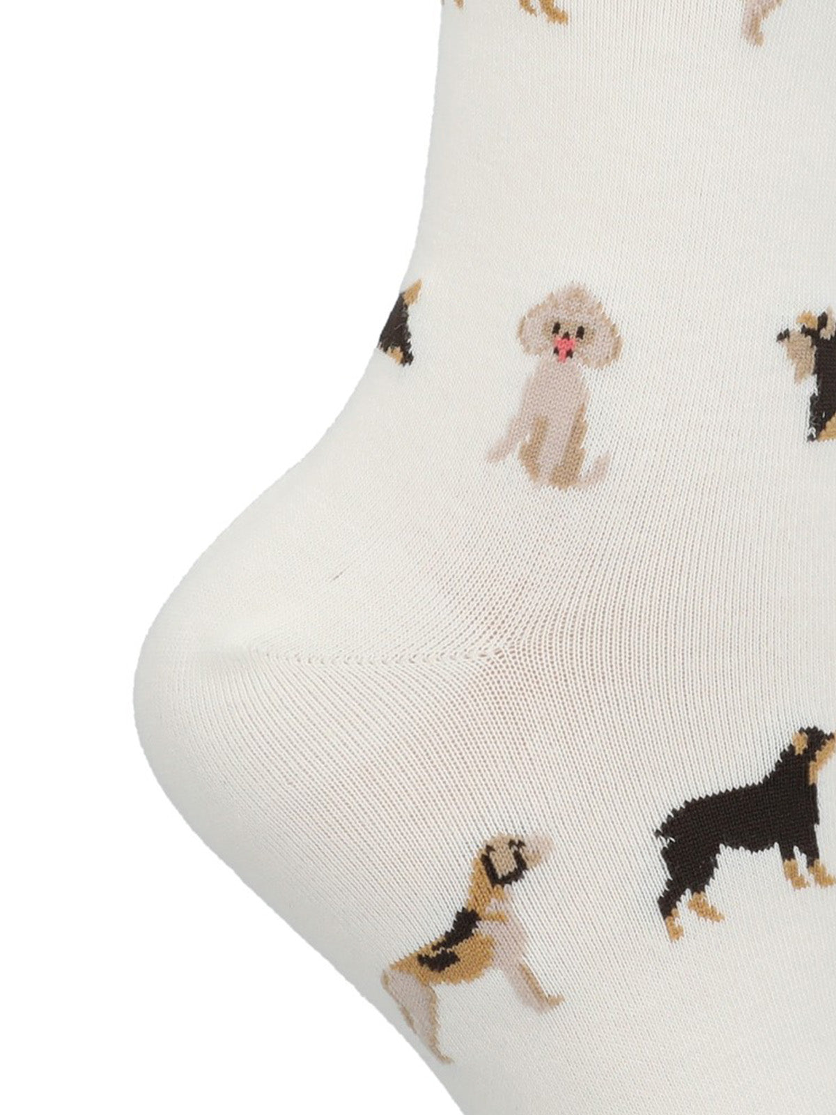 Calcetin Algodón Mujer Cuff Multidog Beige Hush Puppies