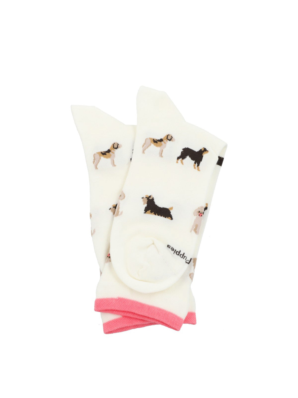 Calcetin Algodón Mujer Cuff Multidog Beige Hush Puppies