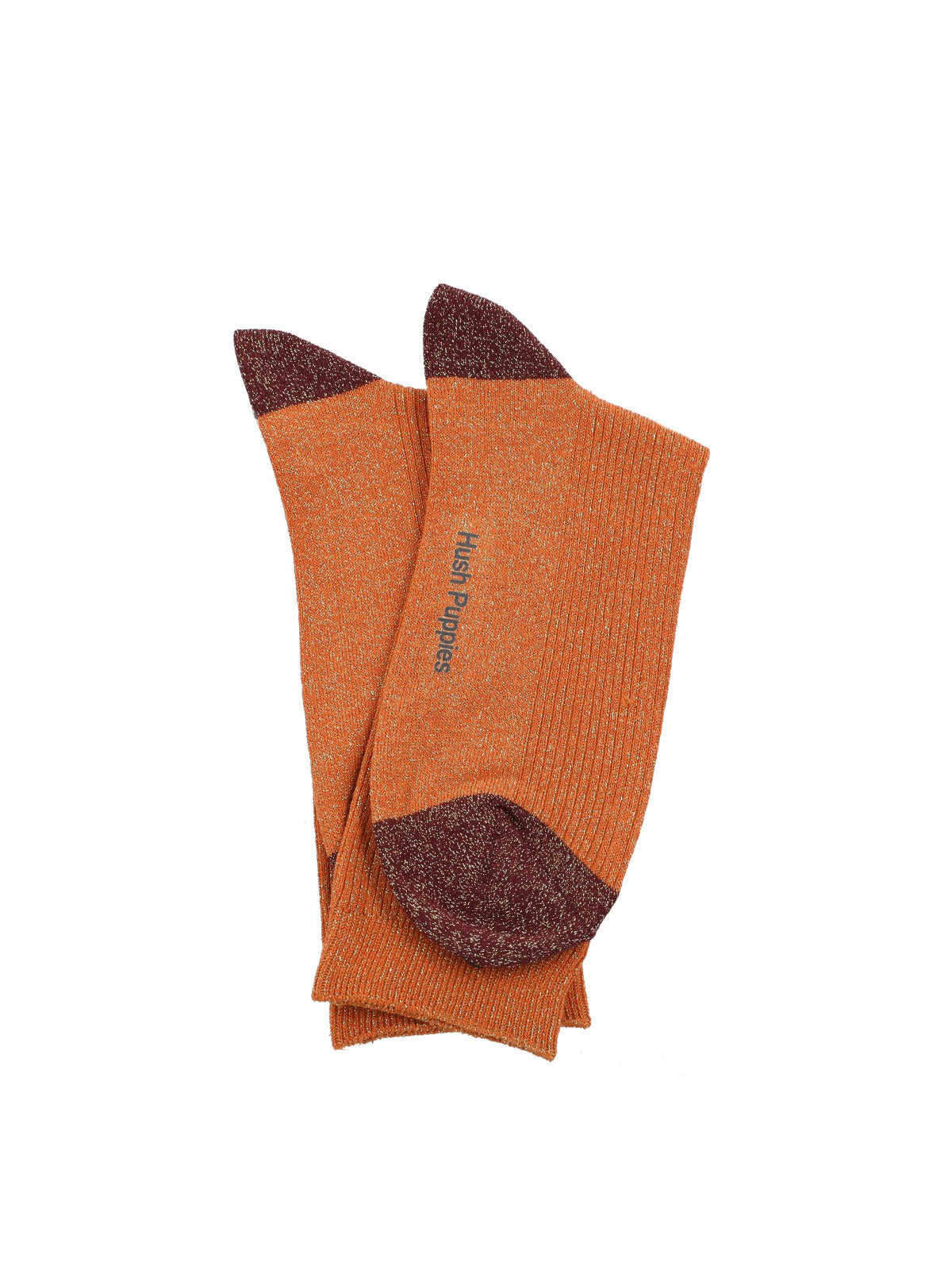 Calcetin Algodón Mujer Lurex Plain Naranjo Hush Puppies