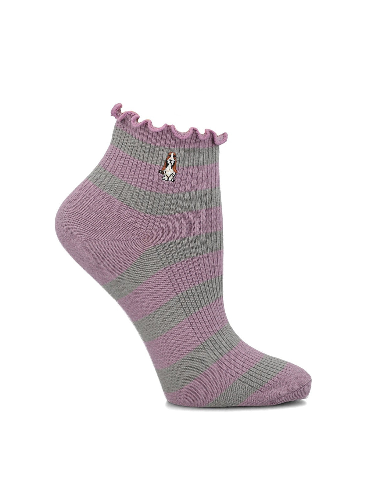 Calcetin Algodón Mujer Ped St Rayas Morado Hush Puppies