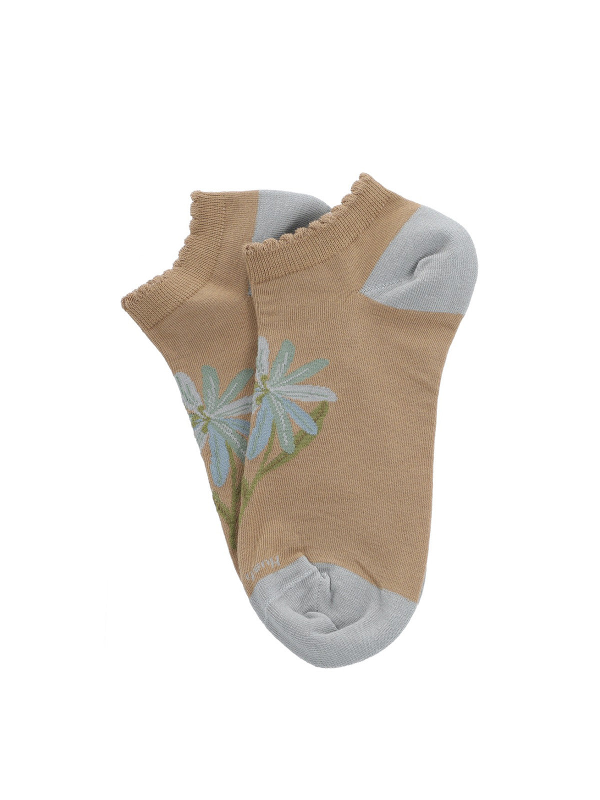 Calcetin Algodón Mujer Ped St Flower Gris Hush Puppies