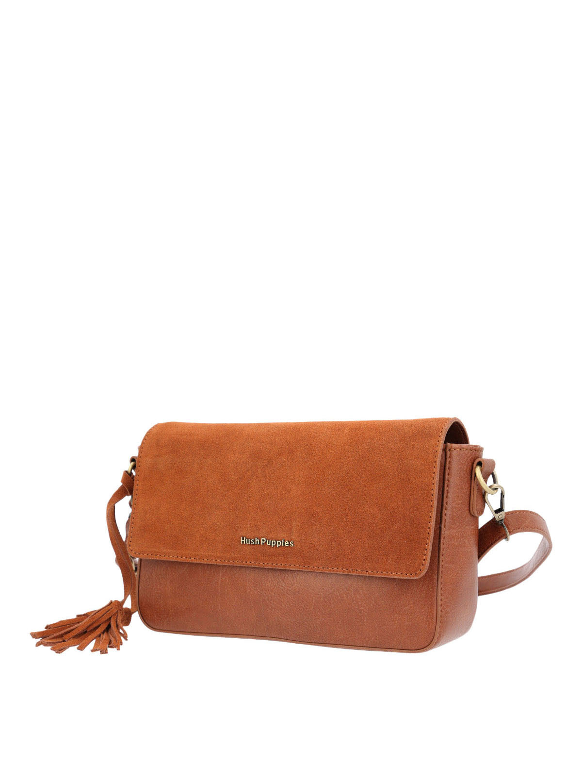 Cartera Ecocuero Mujer Ledger Cross Café Hush Puppies