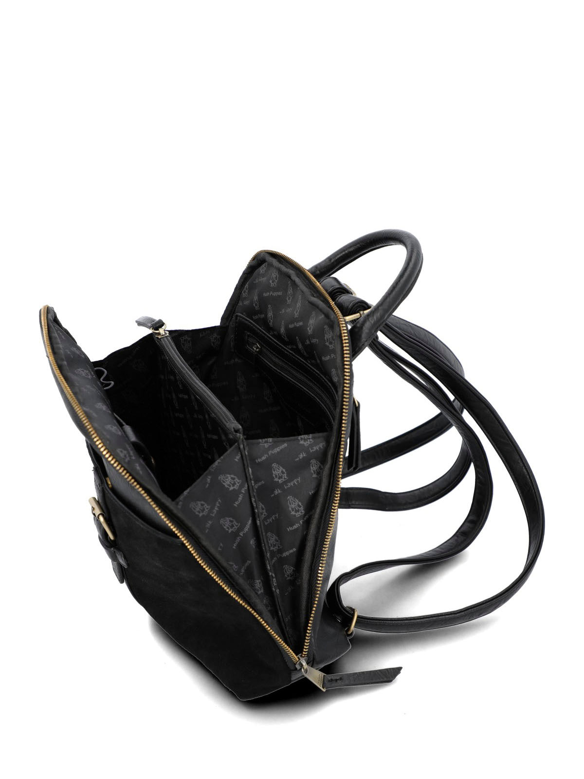 Mochila Ecocuero Mujer Laerke Back Negro Hush Puppies