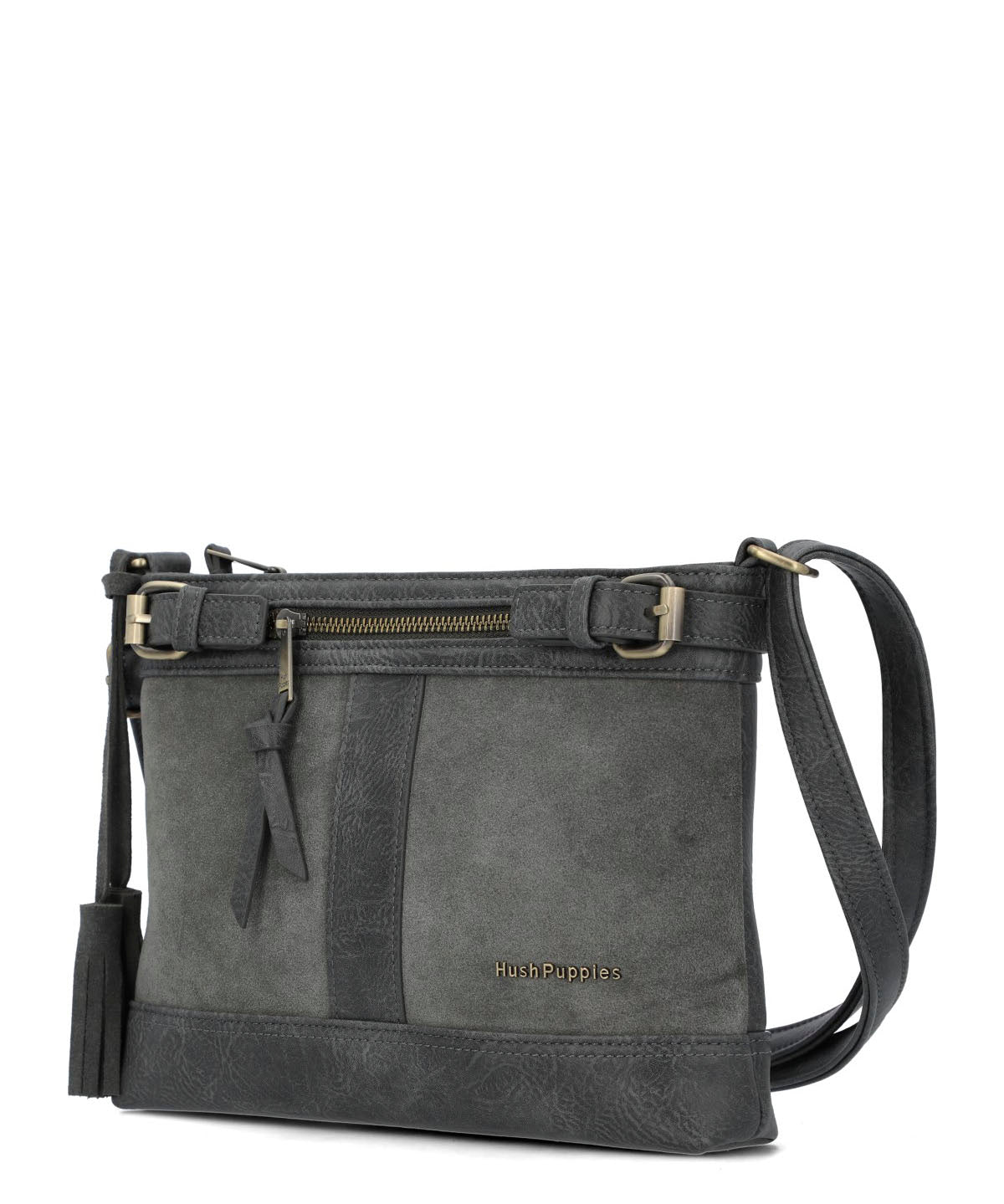 Cartera Ecocuero Mujer Larisa Cross Gris Hush Puppies