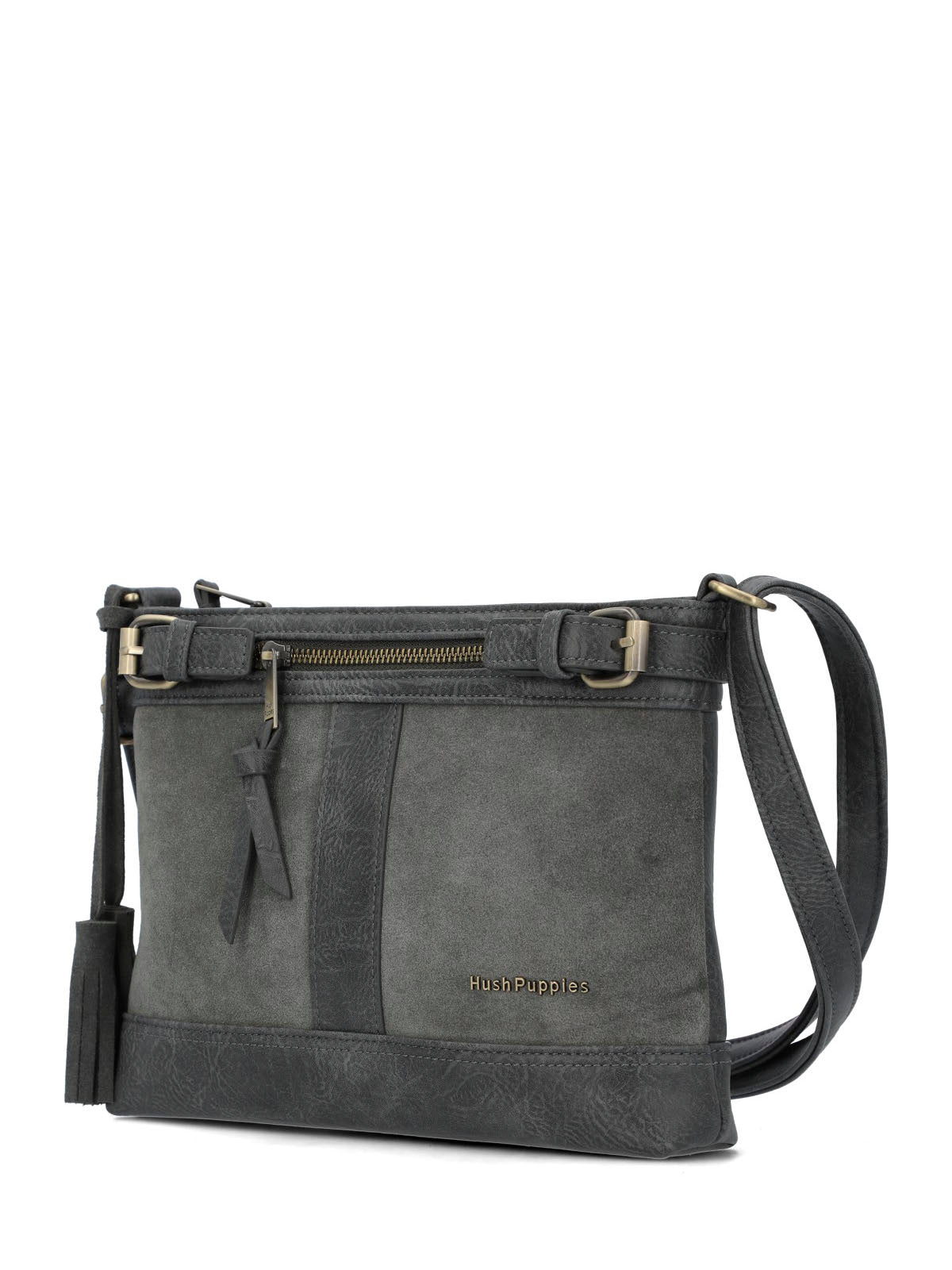 Cartera Ecocuero Mujer Larisa Cross Gris Hush Puppies