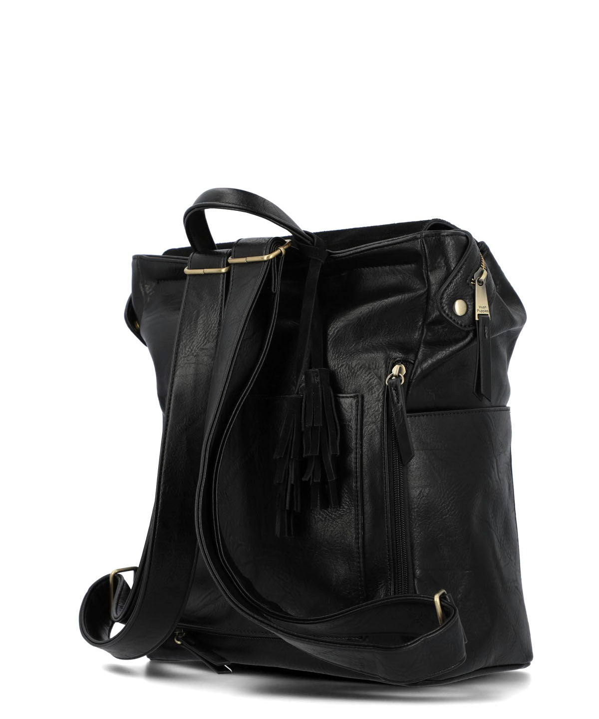 Mochila Ecocuero Mujer Lia Back Negro Hush Puppies