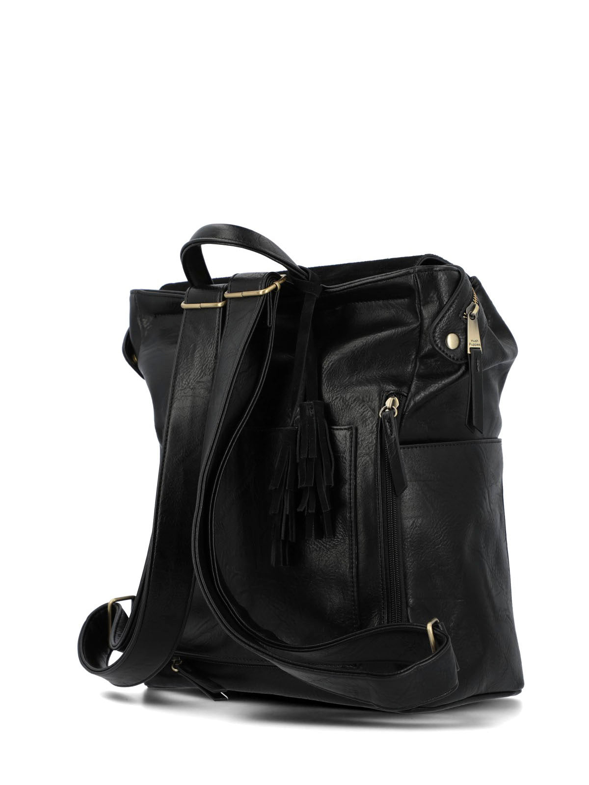 Mochila Ecocuero Mujer Lia Back Negro Hush Puppies