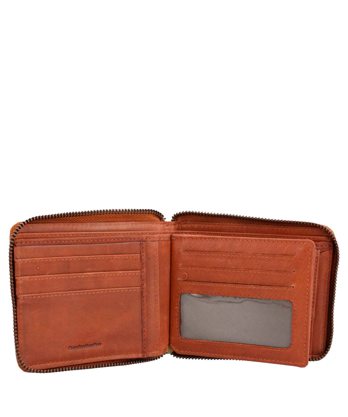Billetera Cuero Unisex Om Middleton Zip Café Hush Puppies | Hush Puppies