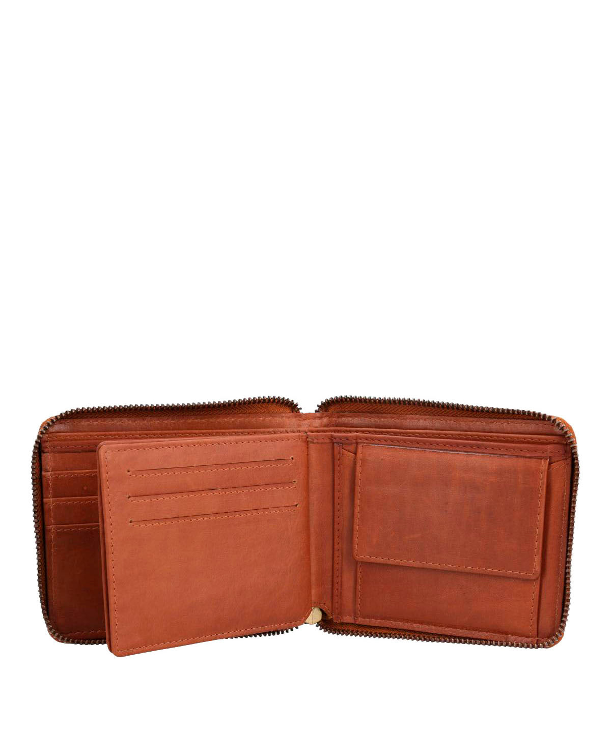 Billetera Cuero Unisex Om Middleton Zip Café Hush Puppies | Hush Puppies