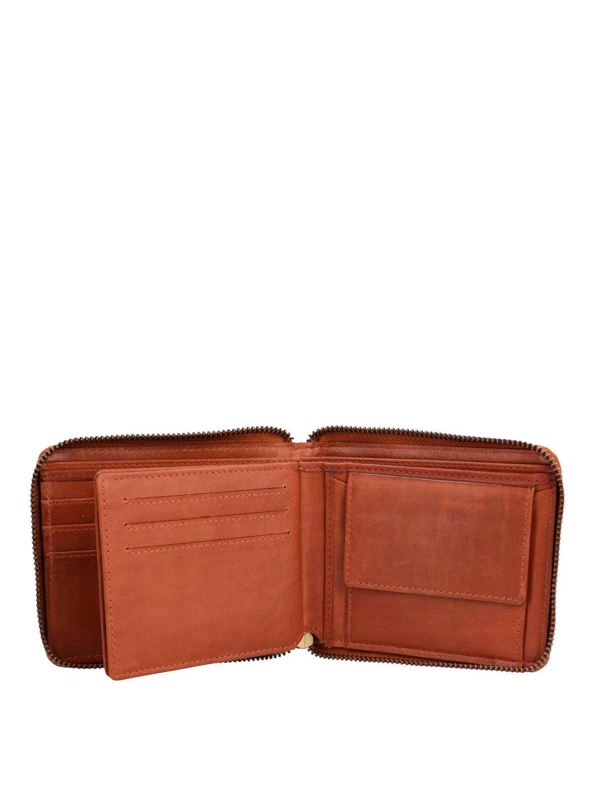 Billetera Cuero Unisex Om Middleton Zip Café Hush Puppies | Hush Puppies