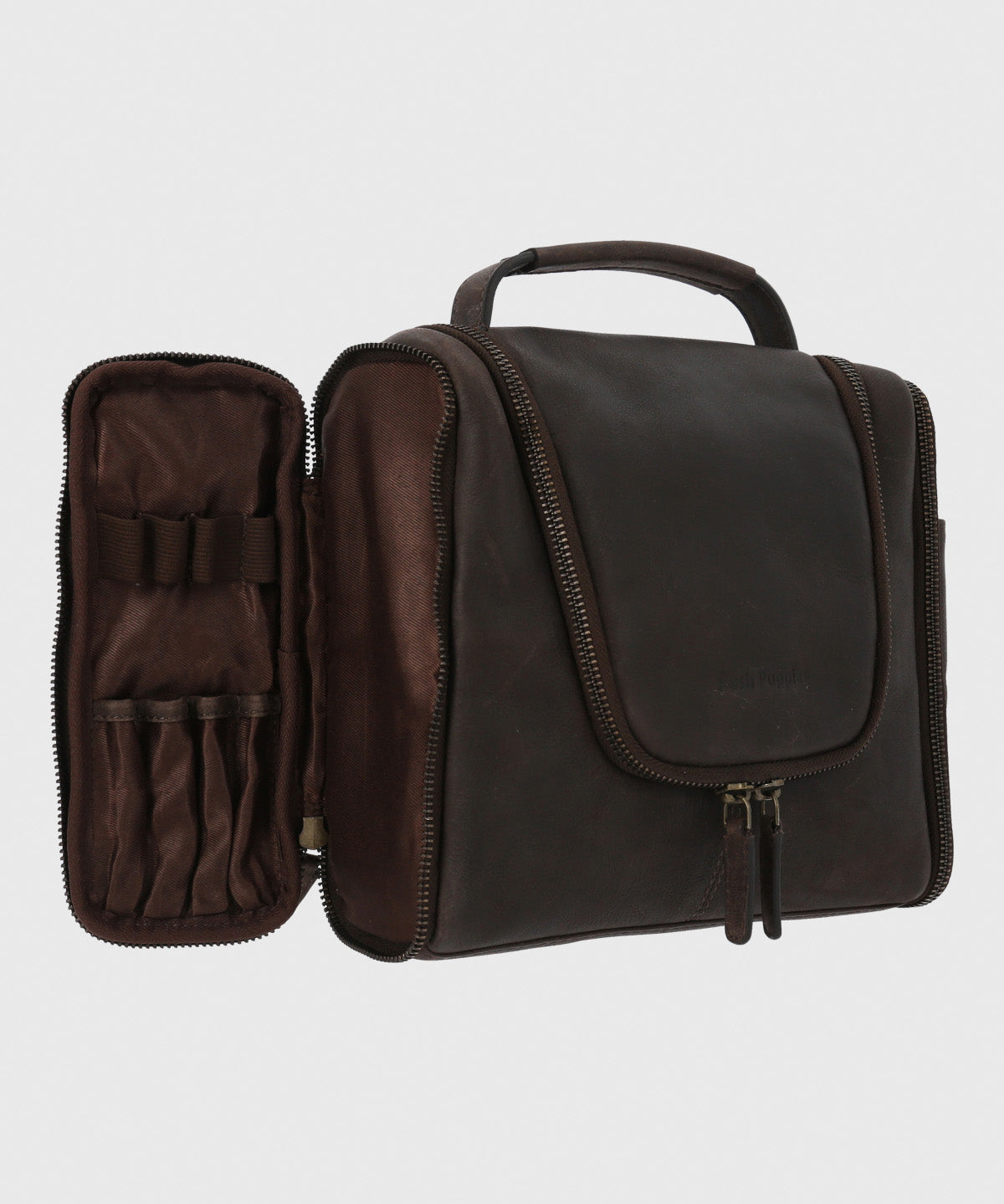 Necessaire Cuero Unisex Th Hang Neceser Café Hush Puppies