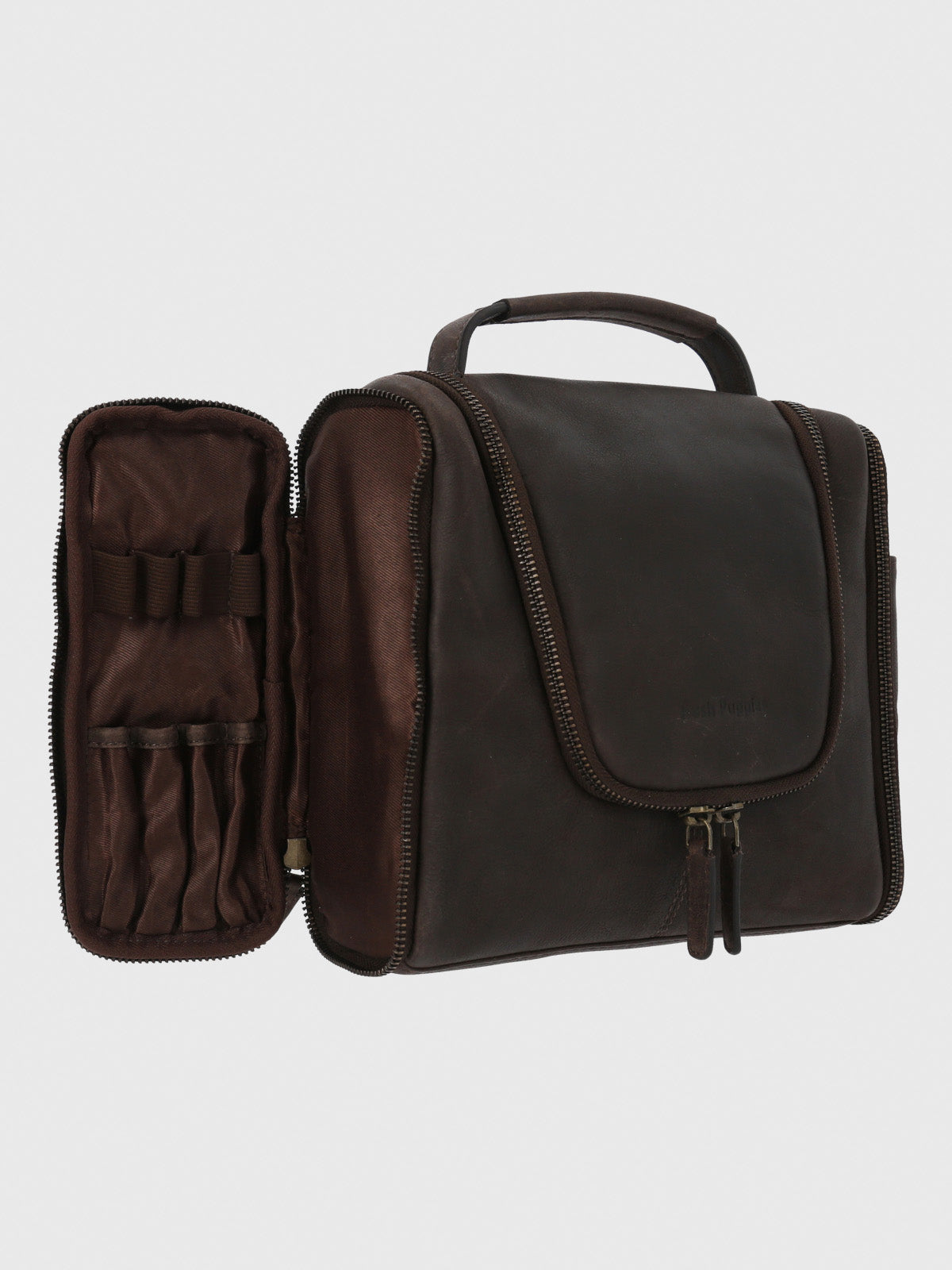 Necessaire Cuero Unisex Th Hang Neceser Café Hush Puppies