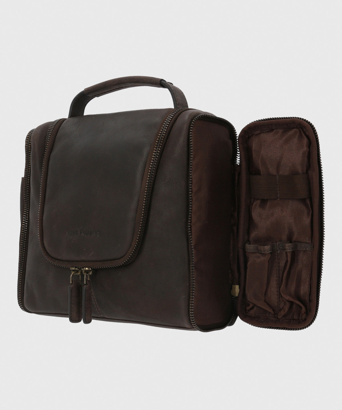 Necessaire Cuero Unisex Th Hang Neceser Café Hush Puppies