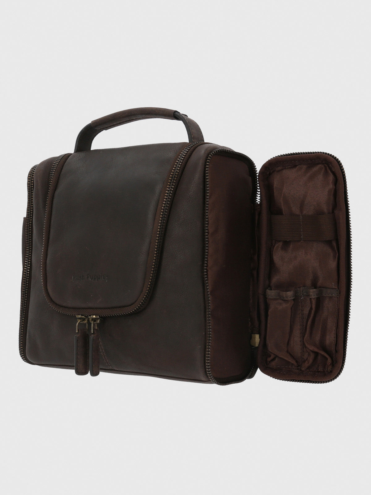 Necessaire Cuero Unisex Th Hang Neceser Café Hush Puppies