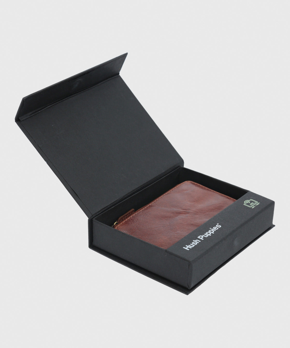 Billetera Cuero Unisex Vn Frank Coin Café Hush Puppies