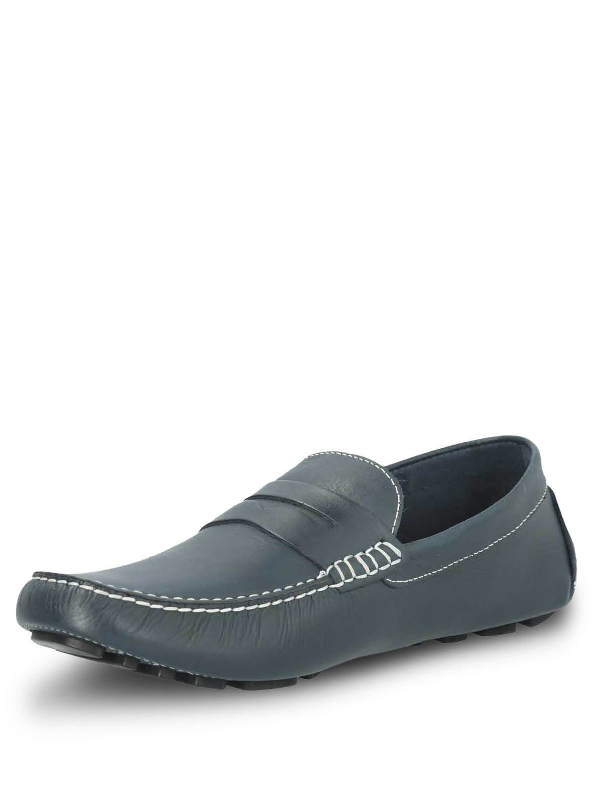 Mocasin Cuero Hombre Lotus Azul Oscuro