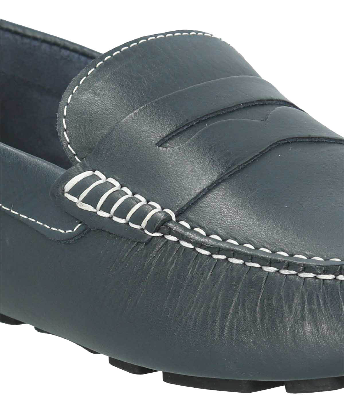Mocasin Cuero Hombre Lotus Azul Oscuro