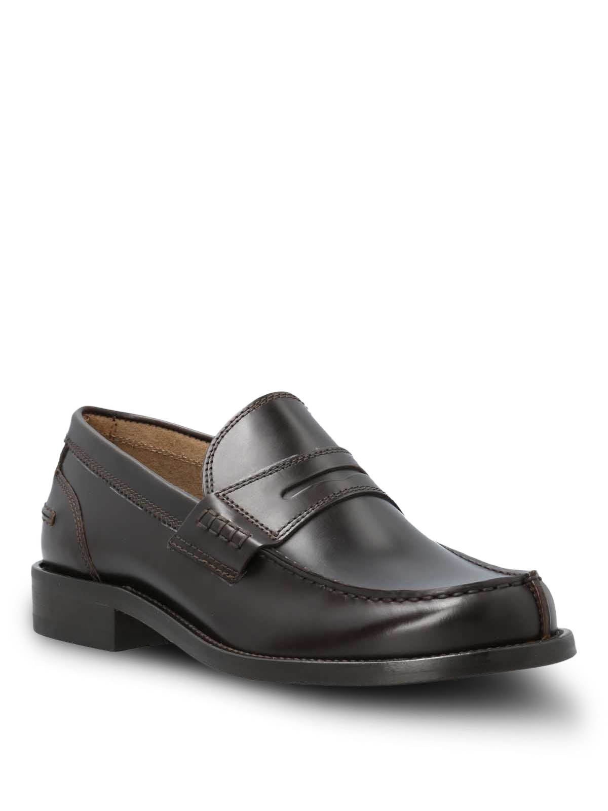 Mocasin Hombre  Italiano Cuero Cilento Café Oscuro