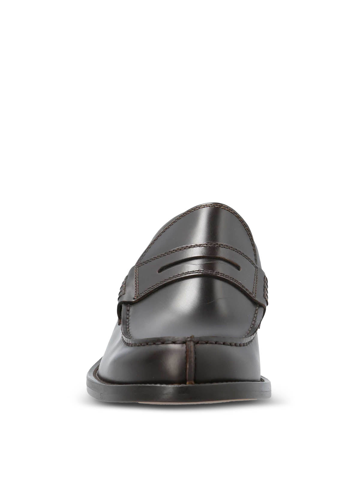 Mocasin Hombre  Italiano Cuero Cilento Café Oscuro