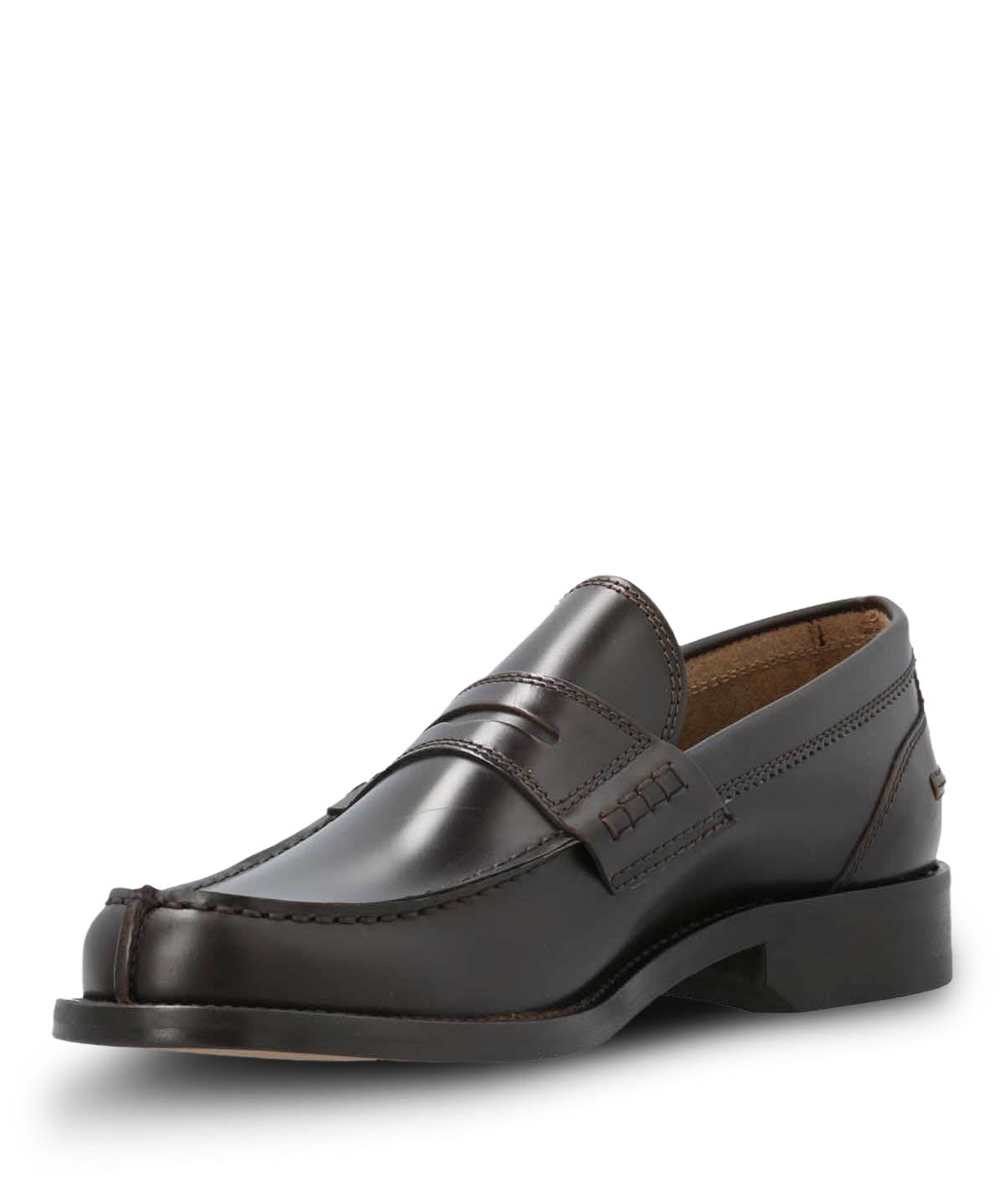 Mocasin Hombre  Italiano Cuero Cilento Café Oscuro