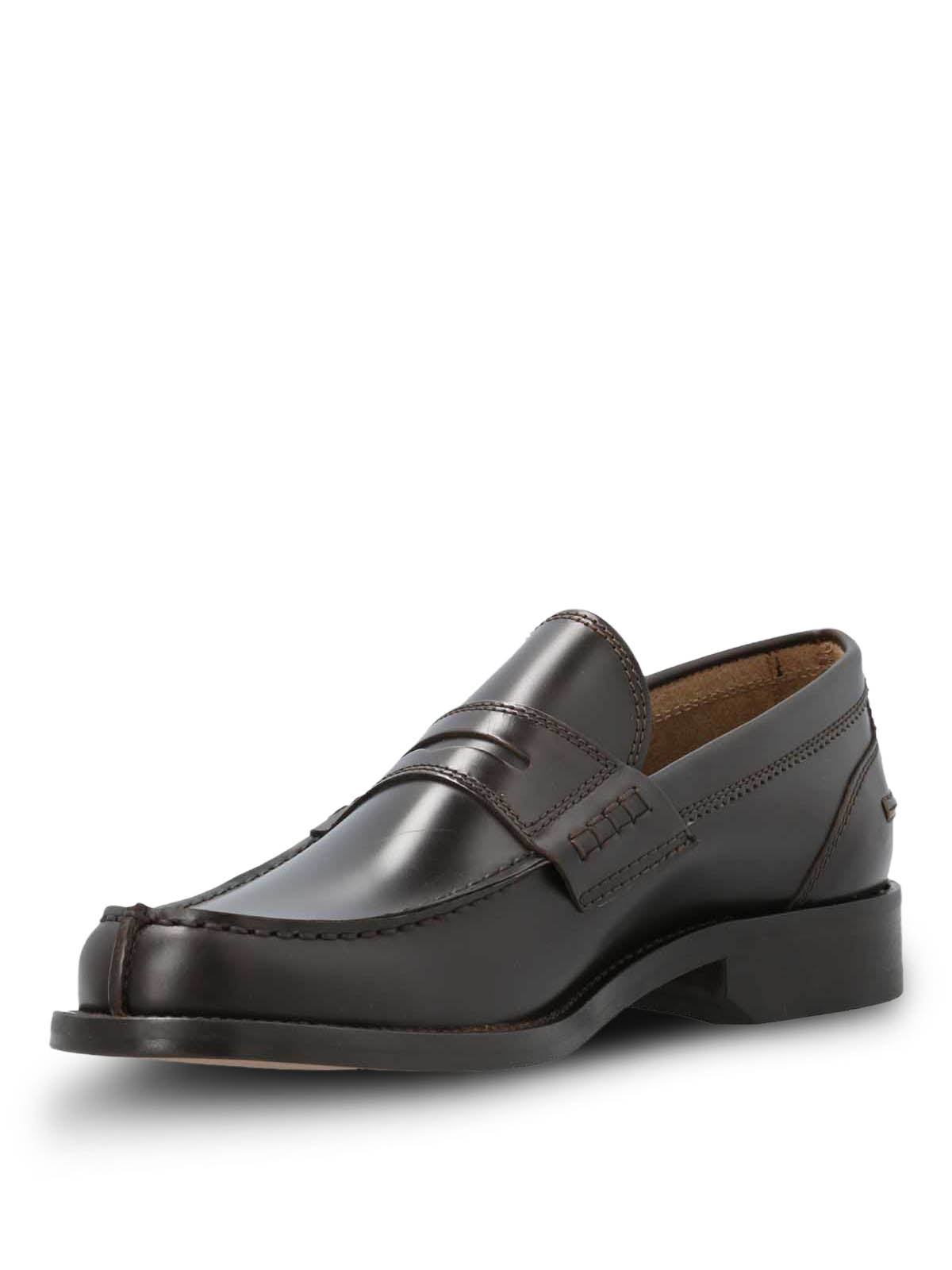 Mocasin Hombre  Italiano Cuero Cilento Café Oscuro