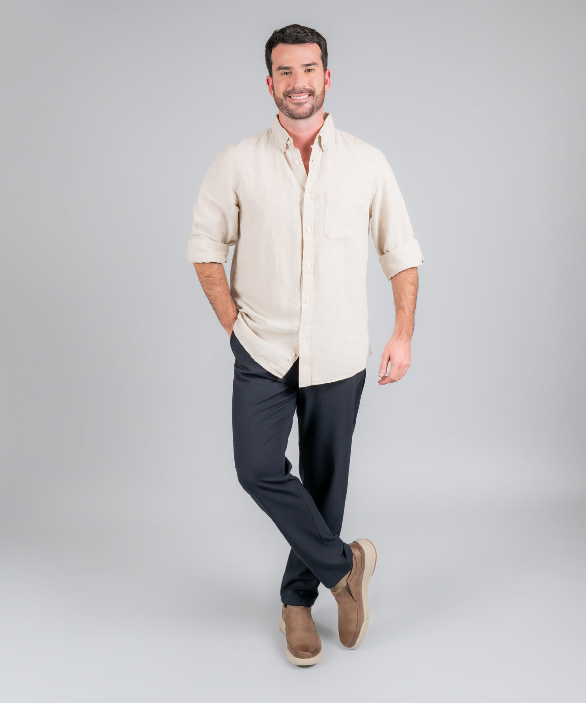 Slip On Cuero Hombre Hunt Café