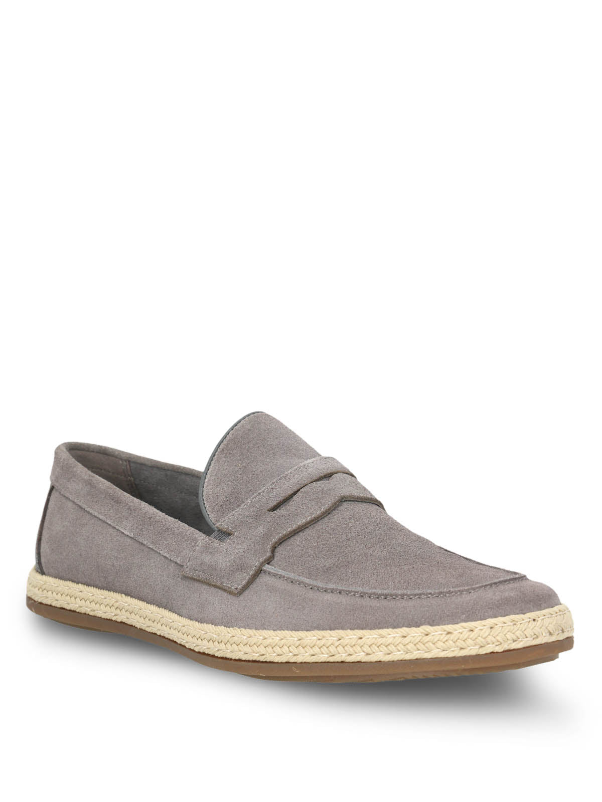 Mocasin Cuero Hombre Montella Gris