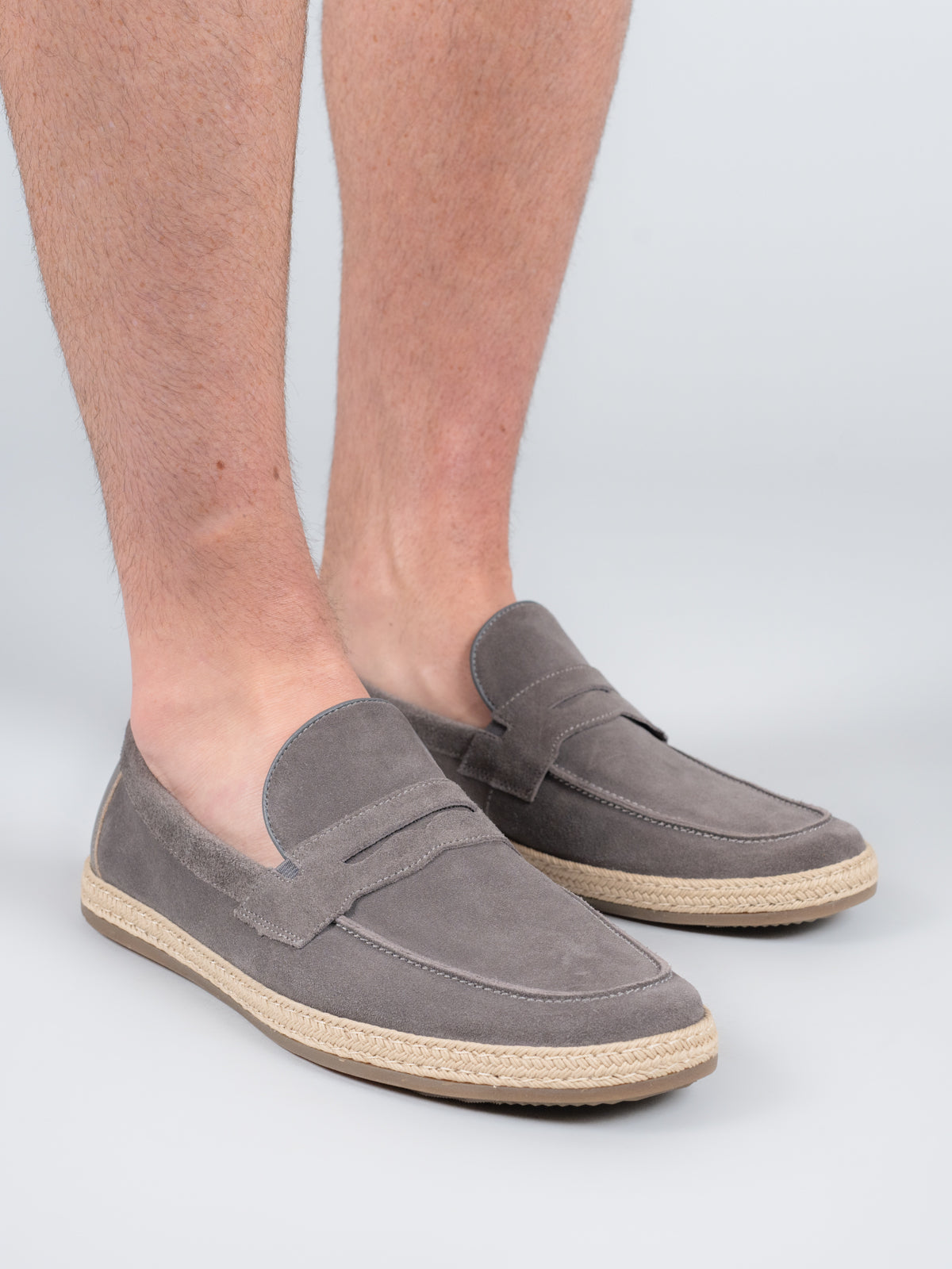Mocasin Cuero Hombre Montella Gris