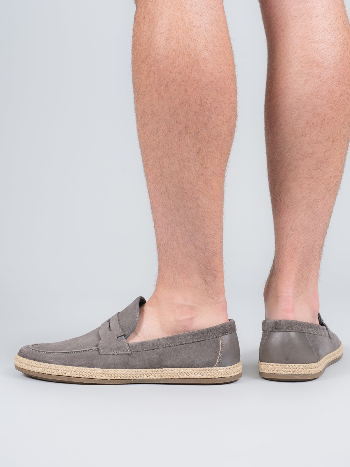 Mocasin Cuero Hombre Montella Gris