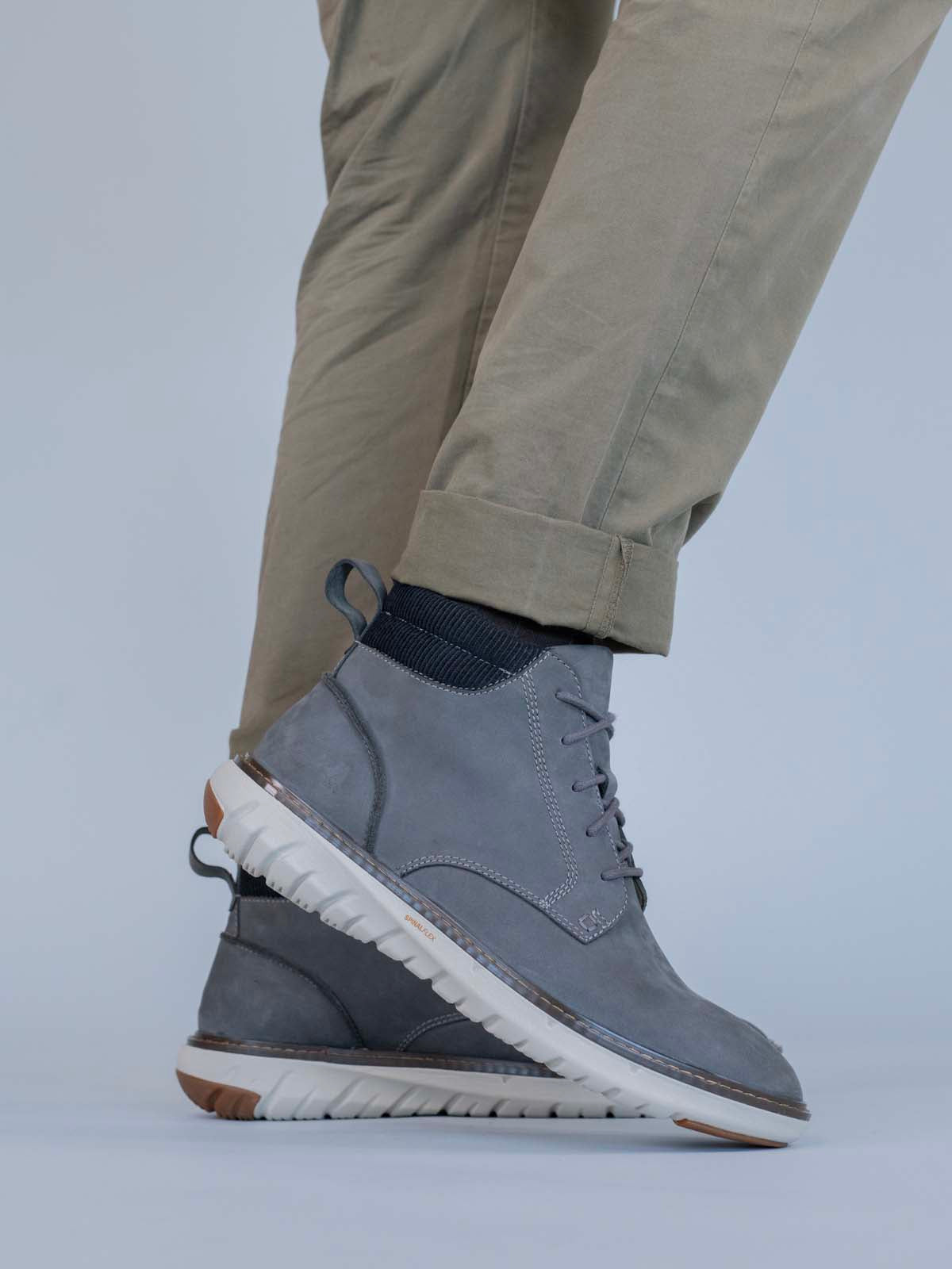 Botin Cuero Smart Lace Boot Gris Hush Puppies