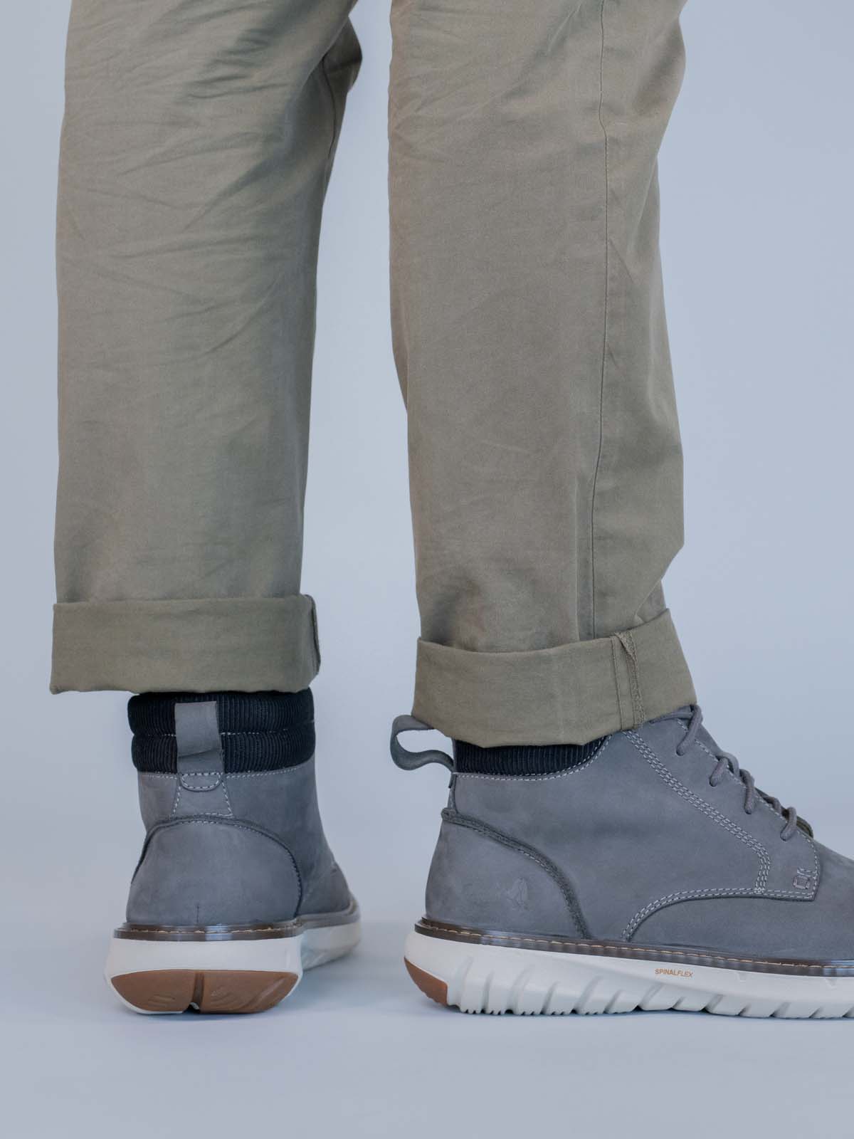 Botin Cuero Smart Lace Boot Gris Hush Puppies