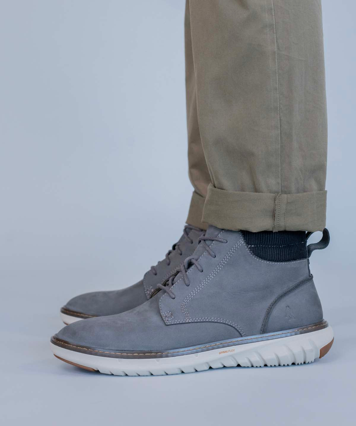 Botin Cuero Smart Lace Boot Gris Hush Puppies