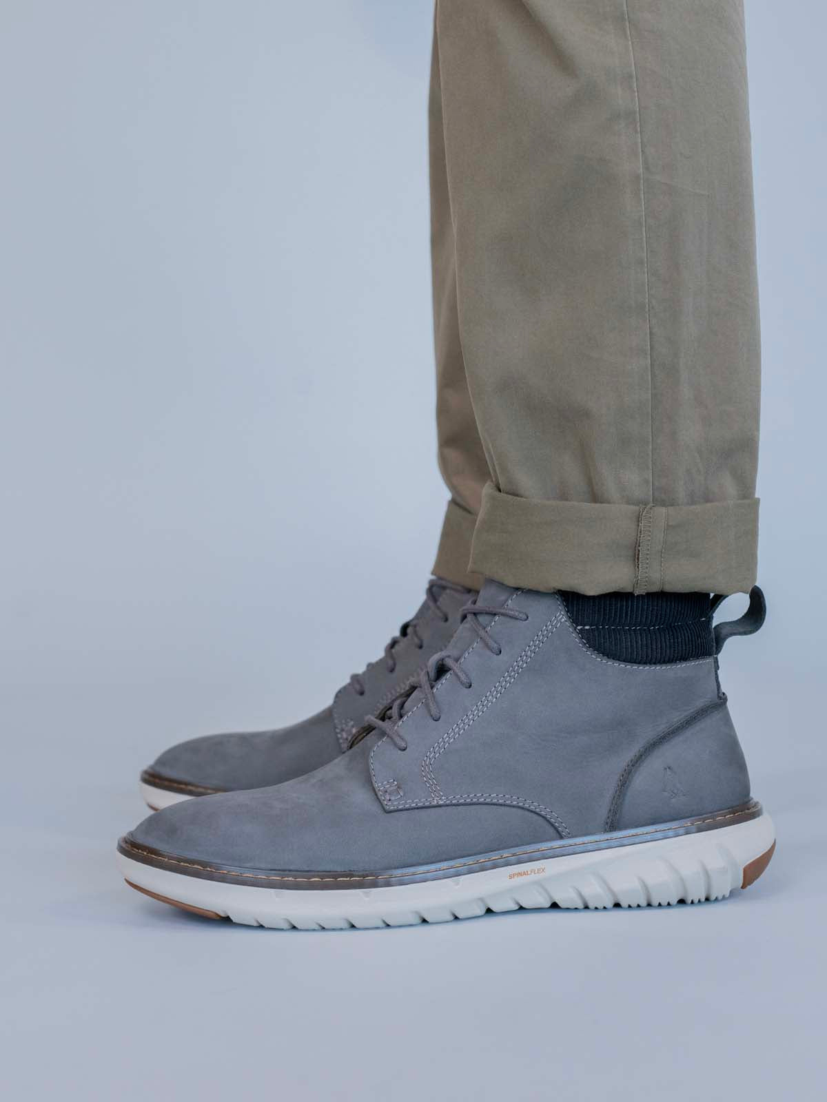 Botin Cuero Smart Lace Boot Gris Hush Puppies