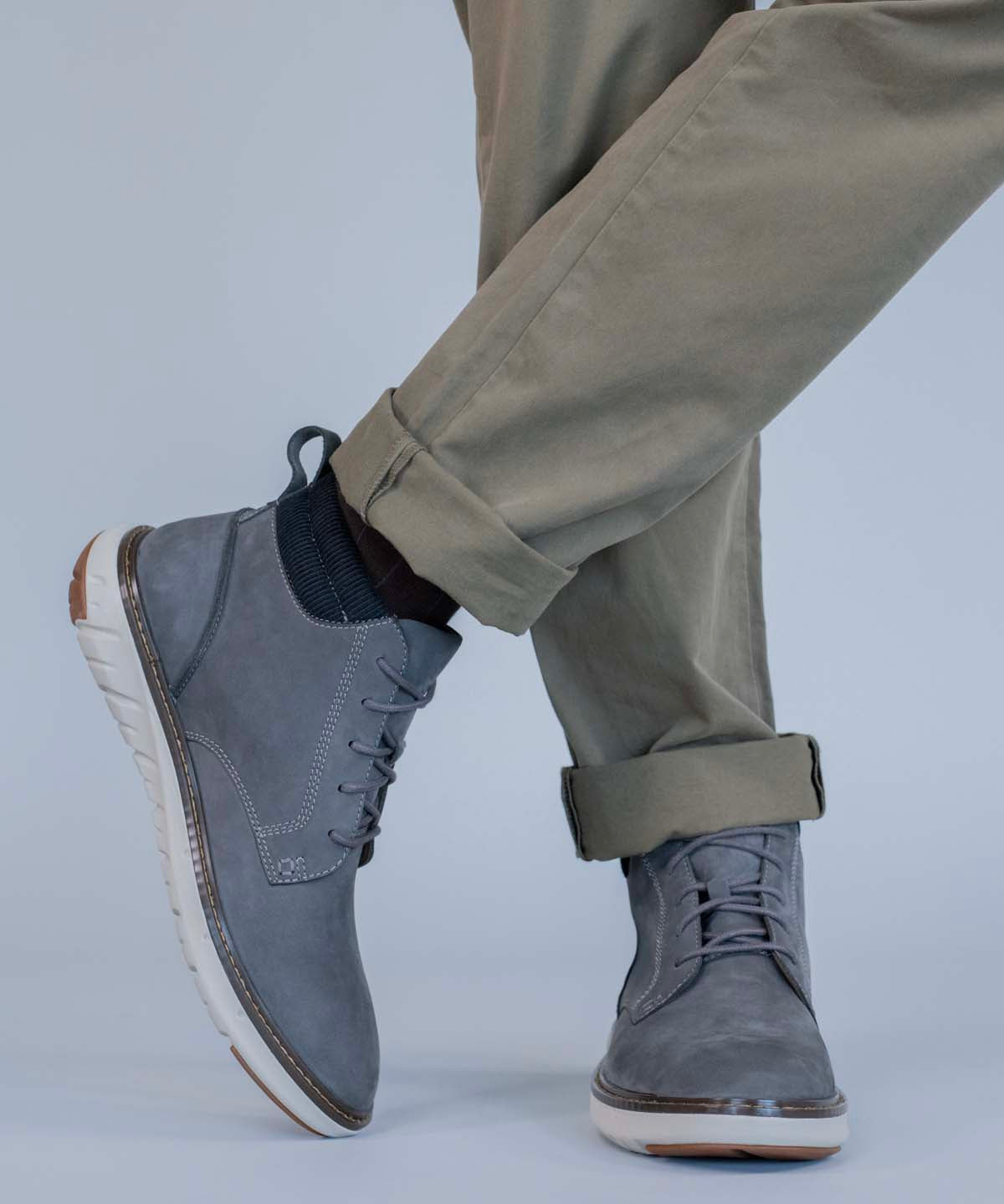 Botin Cuero Smart Lace Boot Gris Hush Puppies