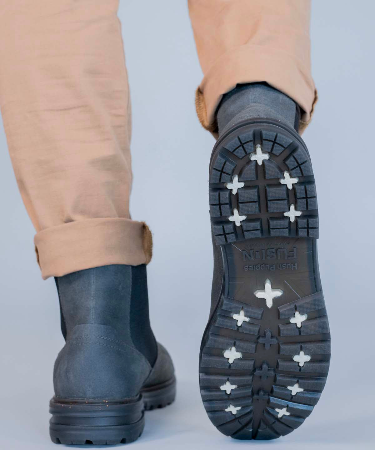 Botin Cuero Hombre Indro Gris Hush Puppies