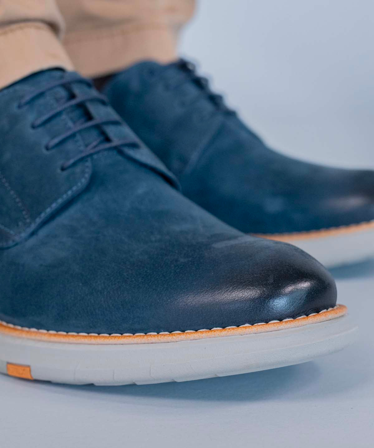 Zapato Cuero Hombre Nerio Azul Hush Puppies