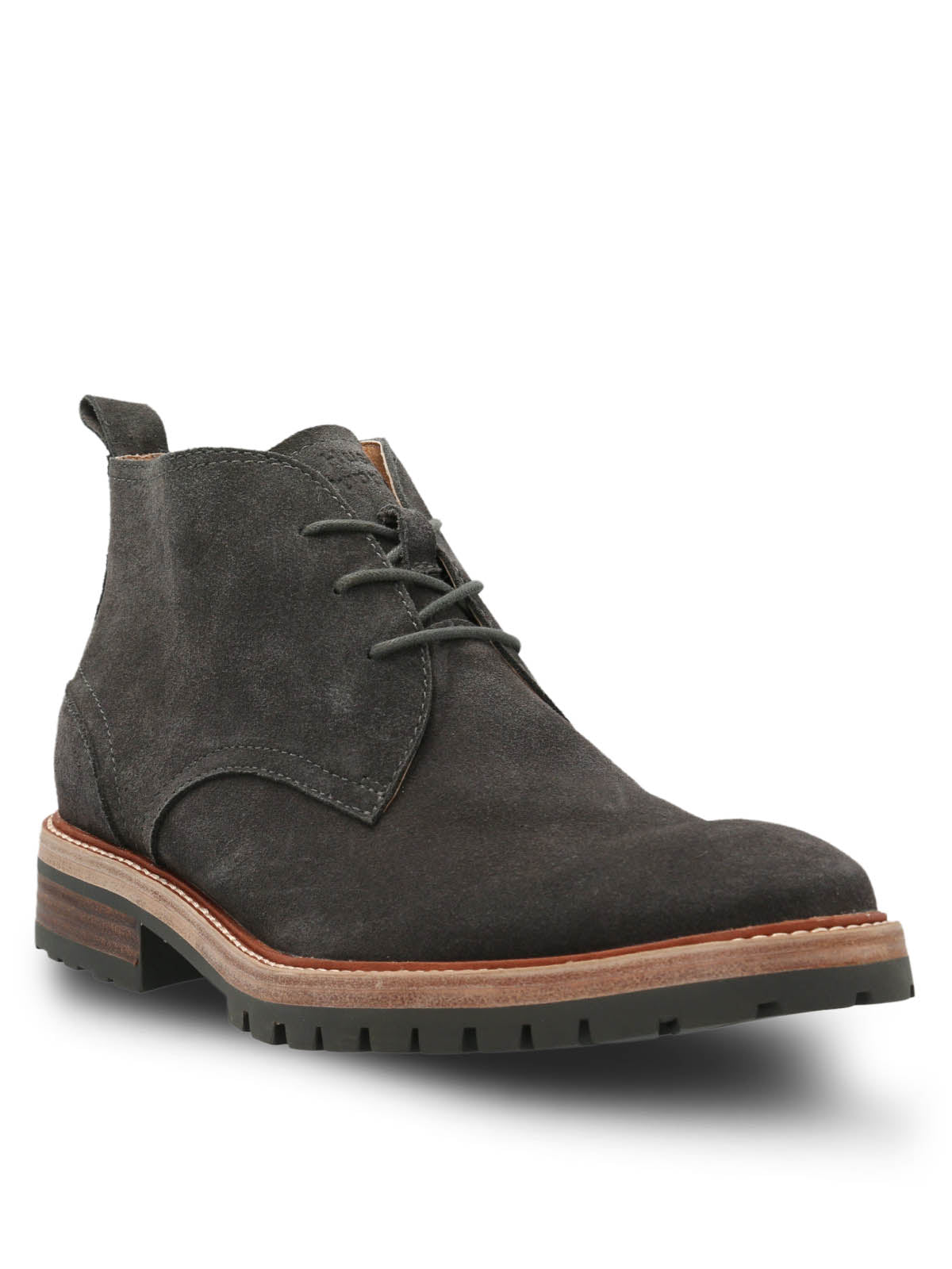 Botin Cuero Hombre Milvio Gris Oscuro Hush Puppies