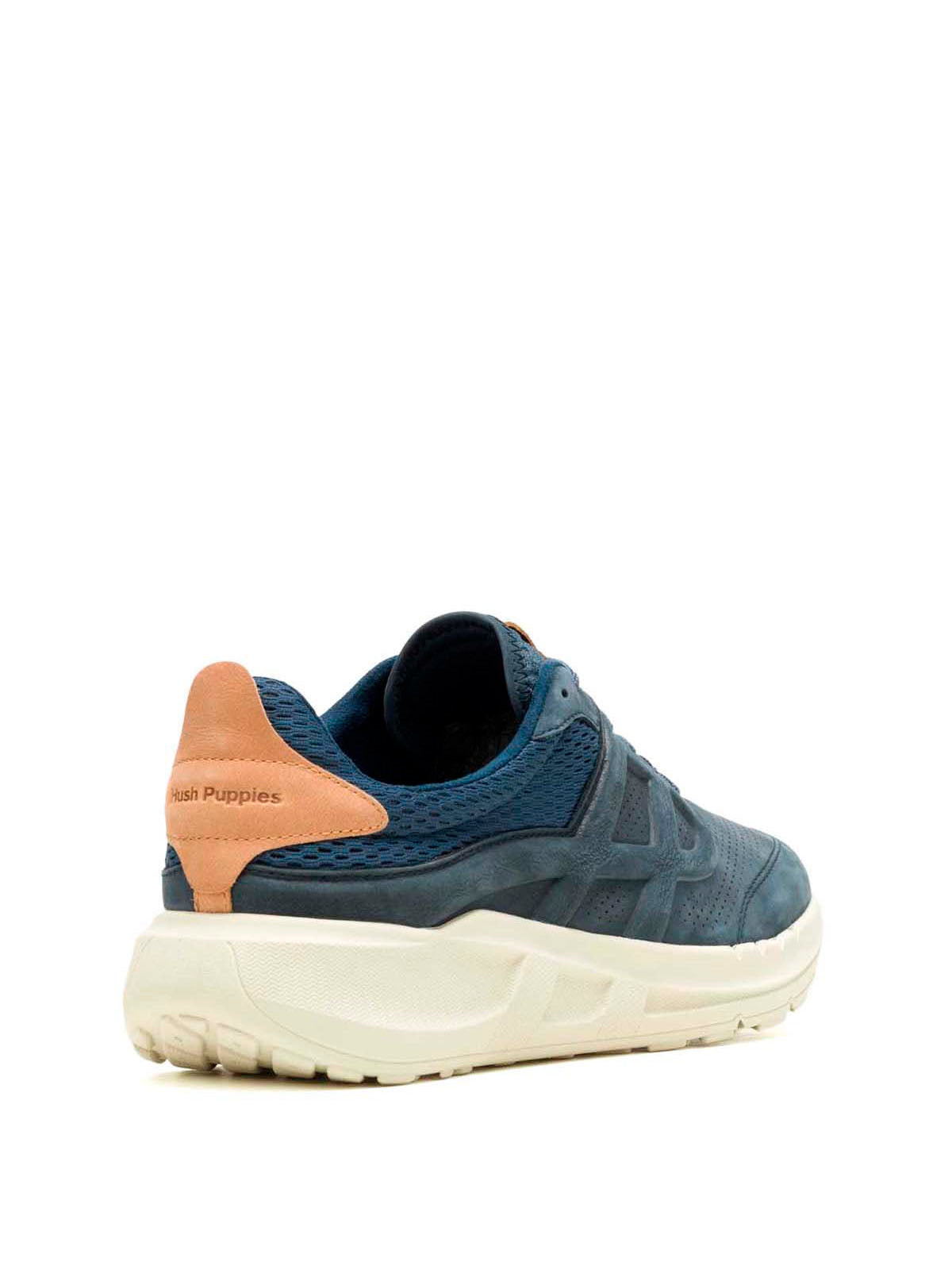 Zapatilla Cuero Hombre Seventy8 Lthr Runner Azul Hush Puppies