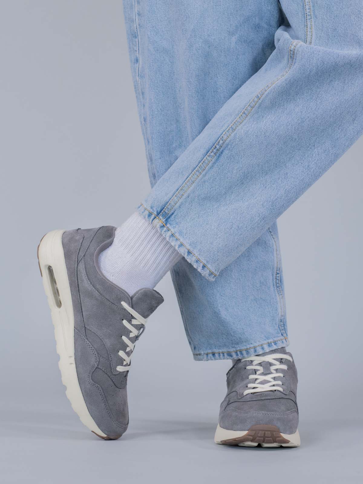 Zapatilla Cuero Hombre Brandhall Gris Hush Puppies