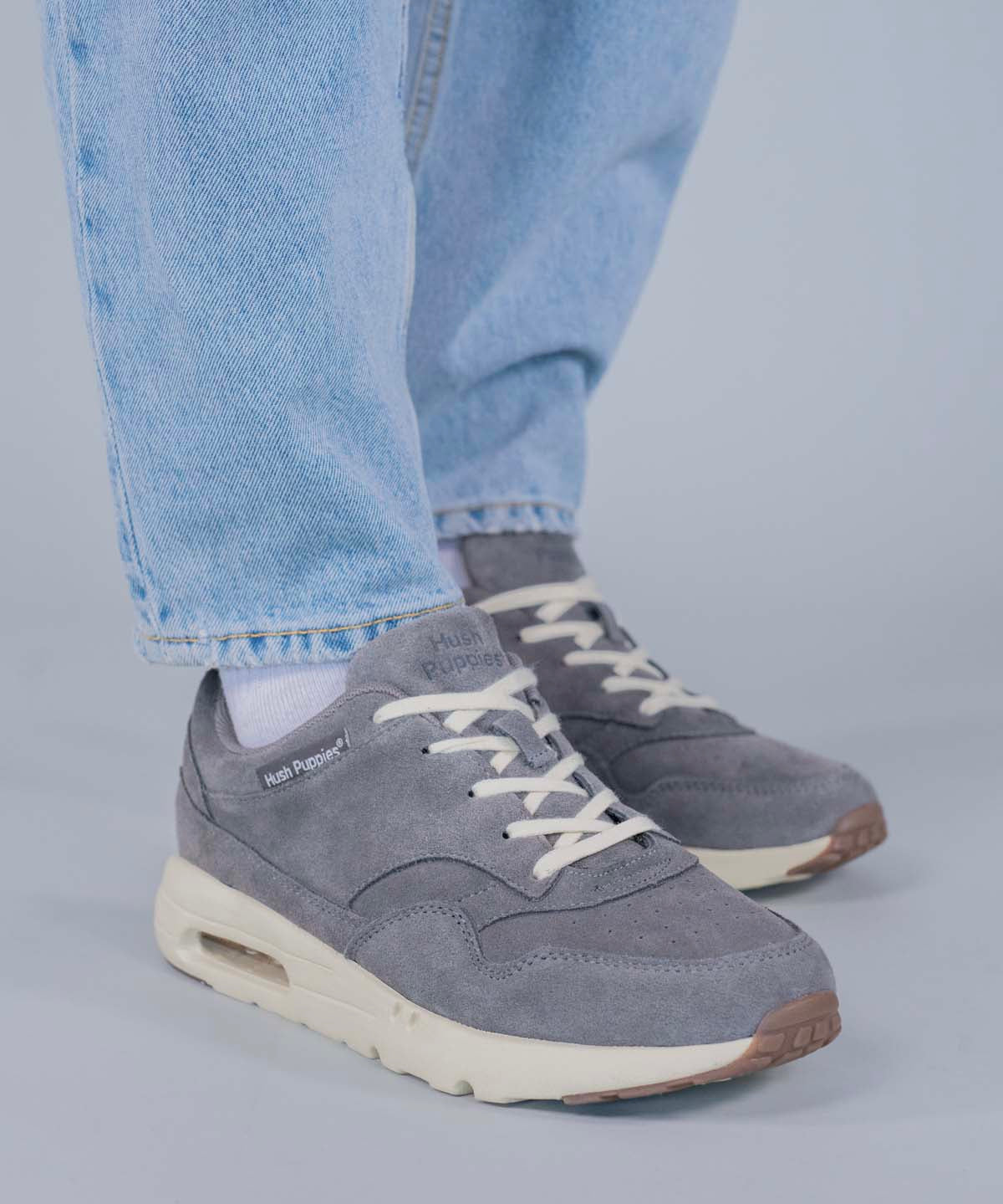 Zapatilla Cuero Hombre Brandhall Gris Hush Puppies