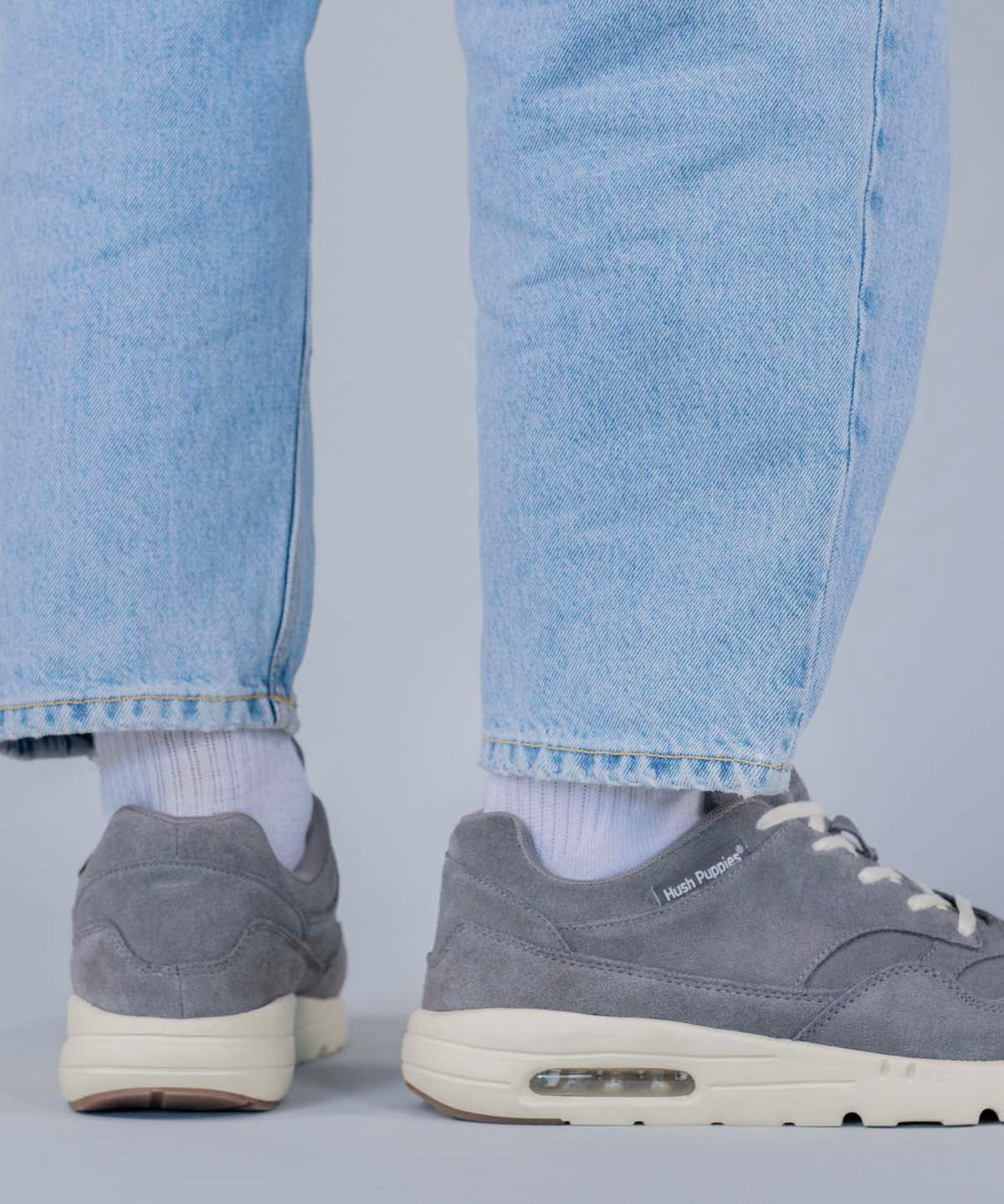 Zapatilla Cuero Hombre Brandhall Gris Hush Puppies