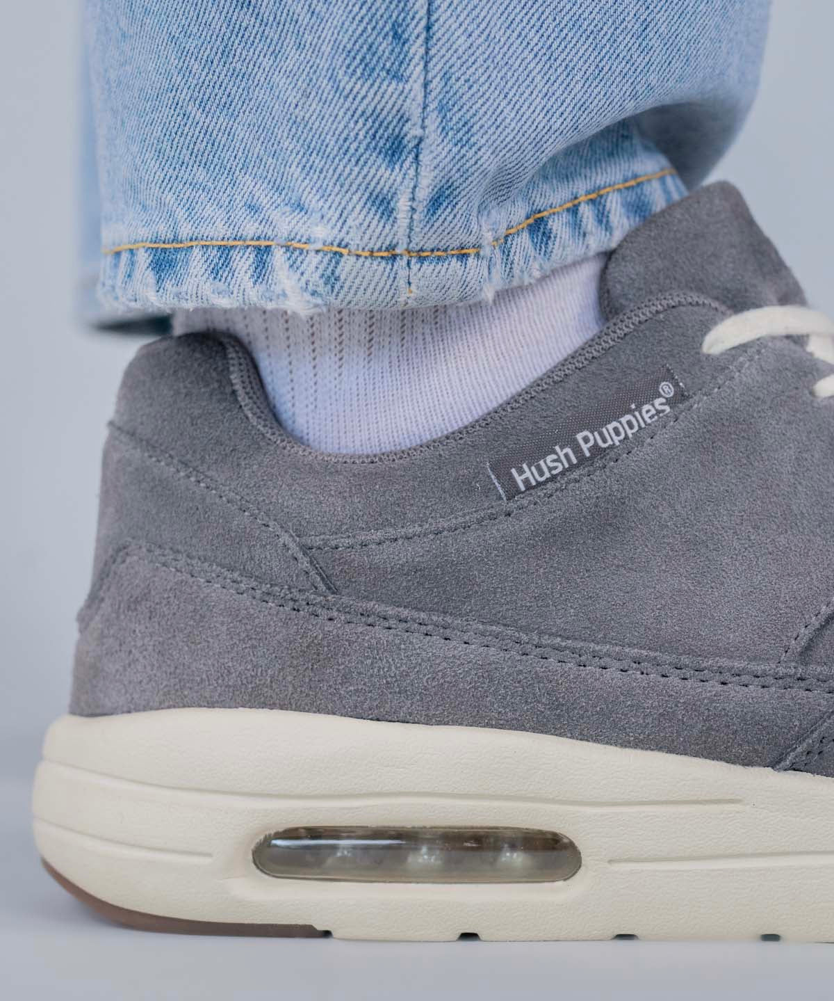 Zapatilla Cuero Hombre Brandhall Gris Hush Puppies
