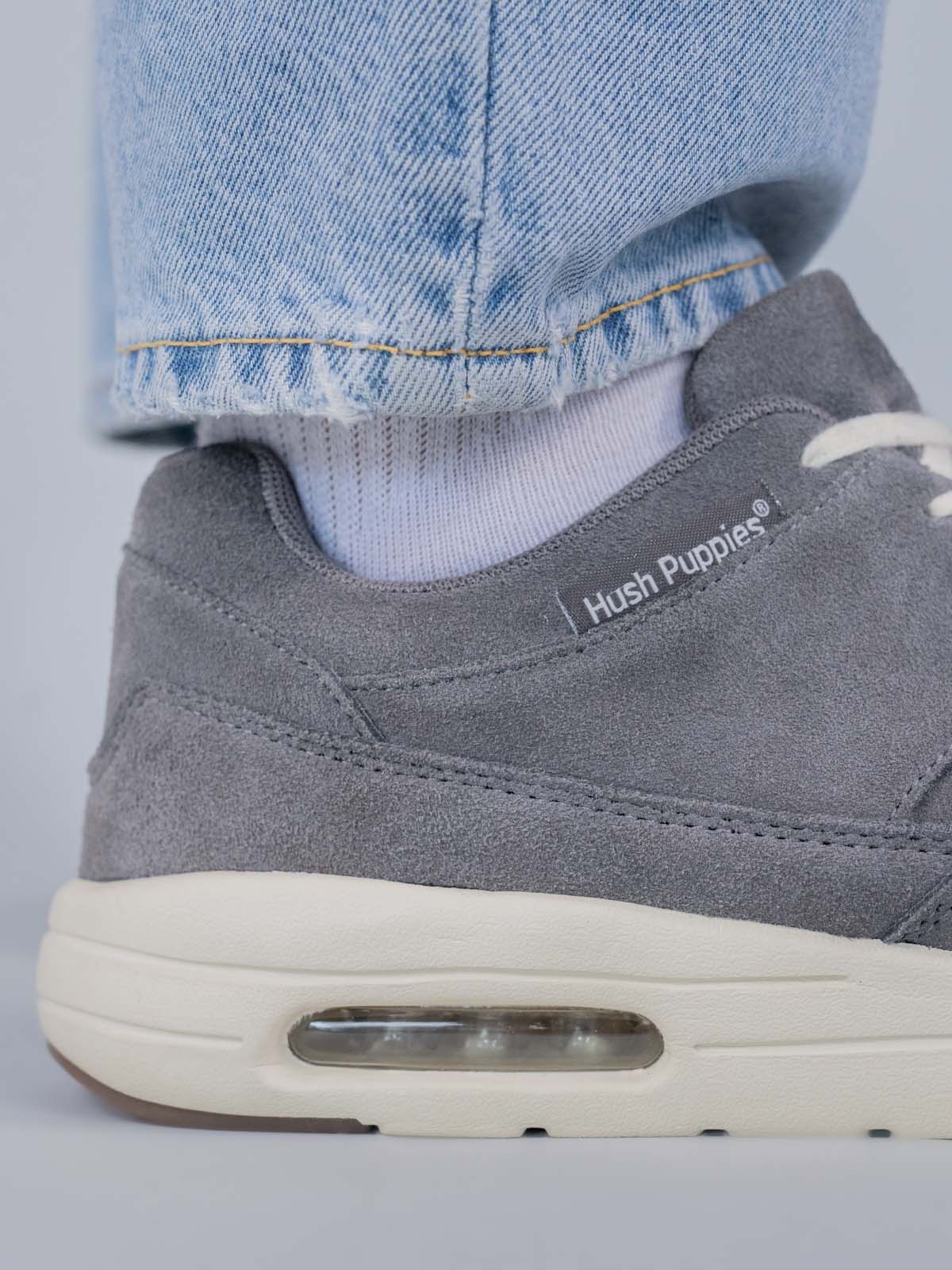 Zapatilla Cuero Hombre Brandhall Gris Hush Puppies