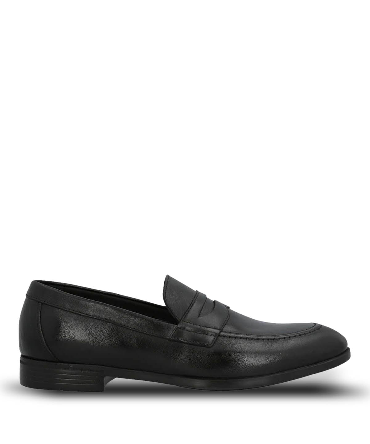 Mocasin Hombre Italiano Cuero Ulivo Negro | Hush Puppies