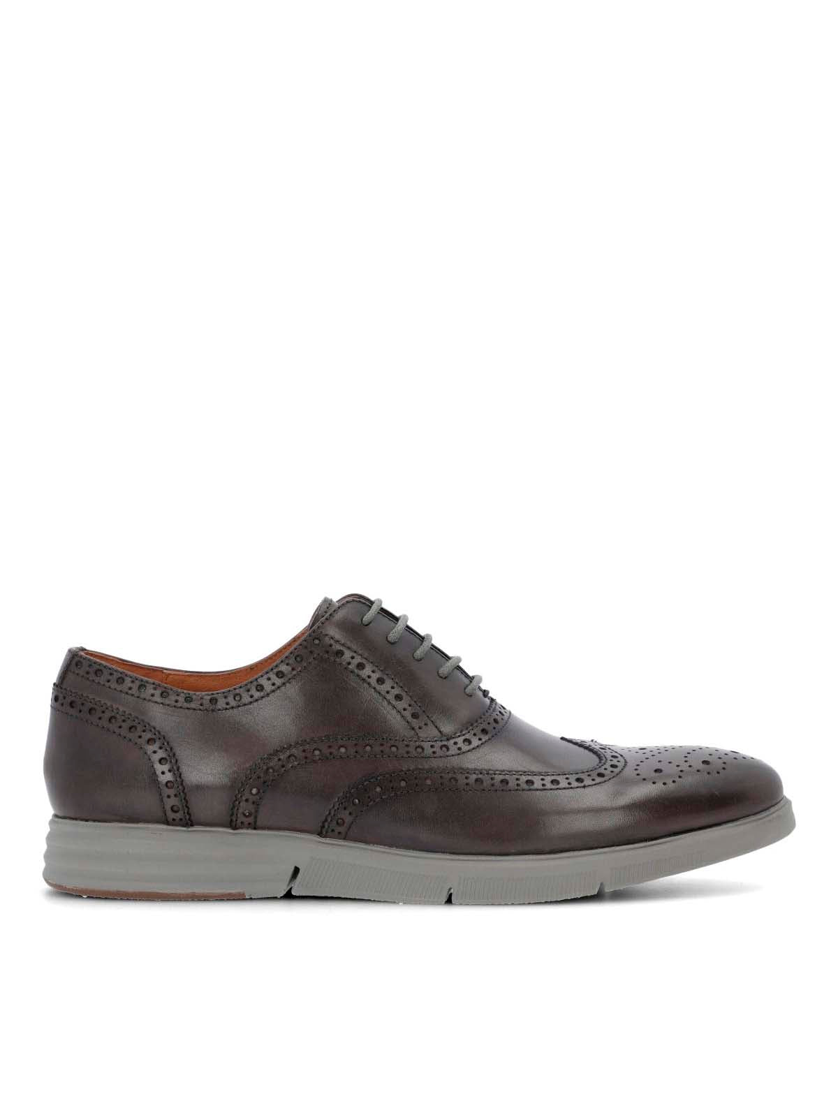 Zapato Cuero Hombre Wing Flex Gris