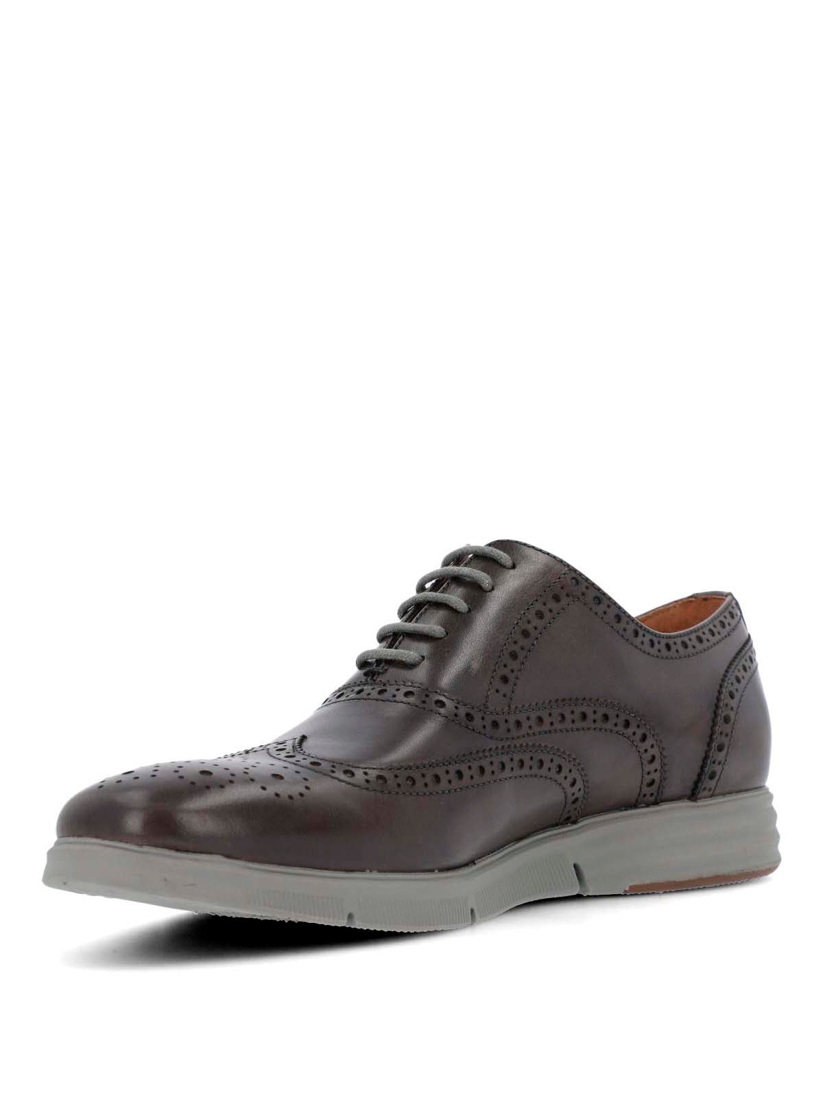 Zapato Cuero Hombre Wing Flex Gris
