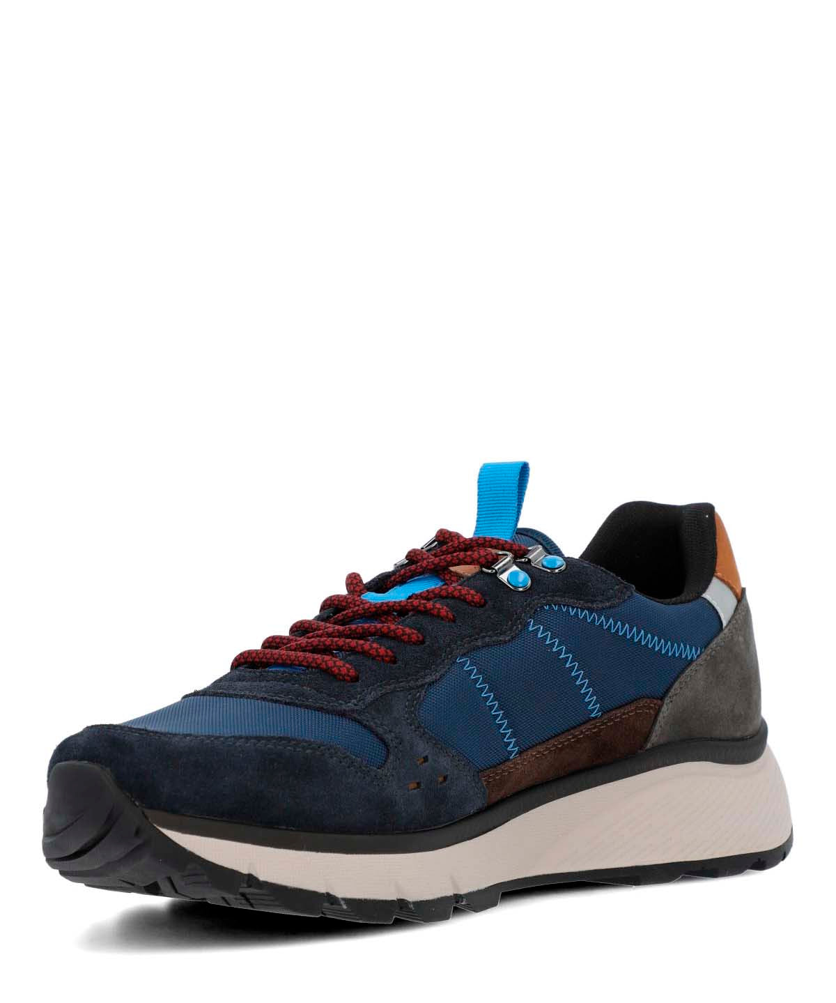 Zapatilla Cuero Hombre Lux Azul
