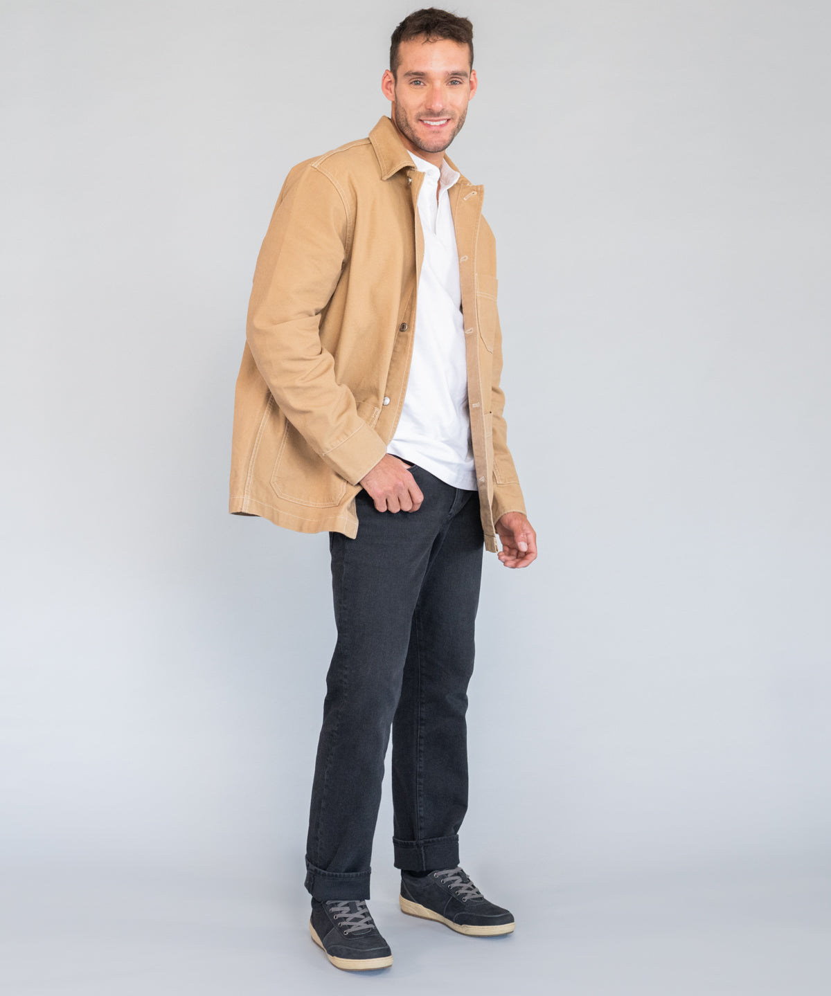 Zapatilla Cuero Hombre Draper Gris | Hush Puppies